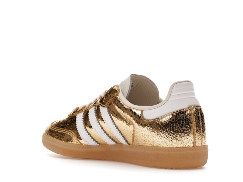 adidas Samba OG Gold Metallic Cracked Leather (Women's)
