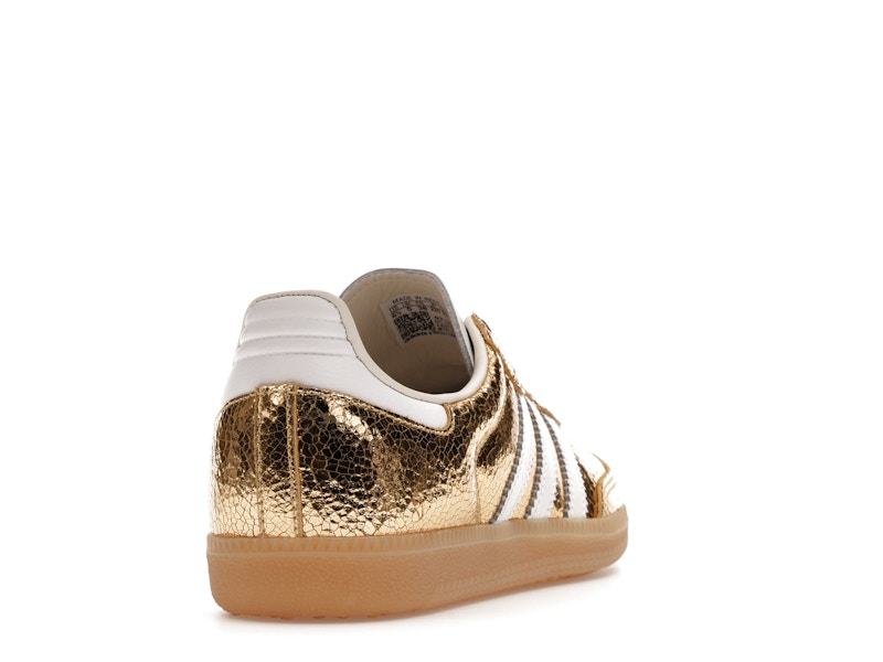 adidas Samba OG Gold Metallic Cracked Leather (Women's)