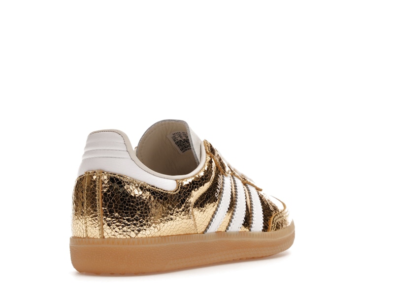 adidas Samba OG Gold Metallic Cracked Leather (Women's)