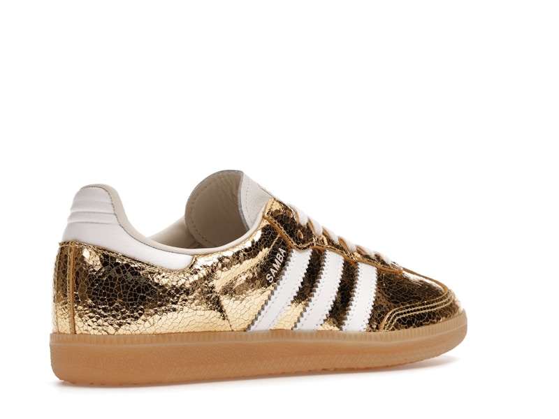 adidas Samba OG Gold Metallic Cracked Leather (Women's)