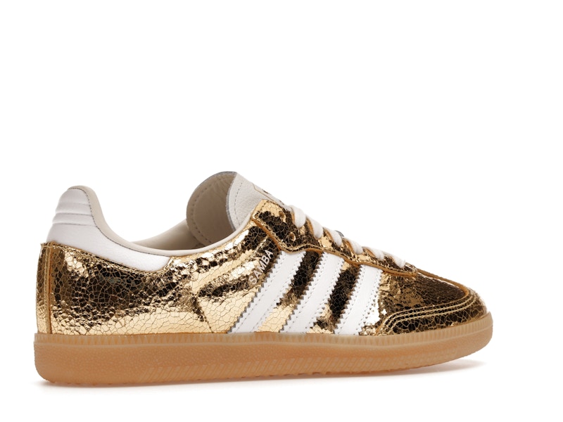 adidas Samba OG Gold Metallic Cracked Leather (Women's)