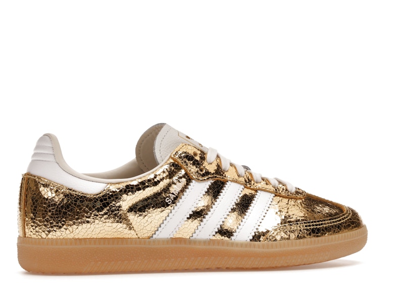 adidas Samba OG Gold Metallic Cracked Leather (Women's)