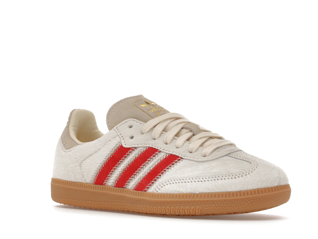 adidas Samba OG Pony Hair Wonder Beige Better Scarlet (Women's)
