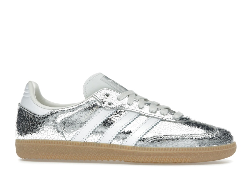 adidas Samba OG Silver Metallic Cracked Leather (Women's)