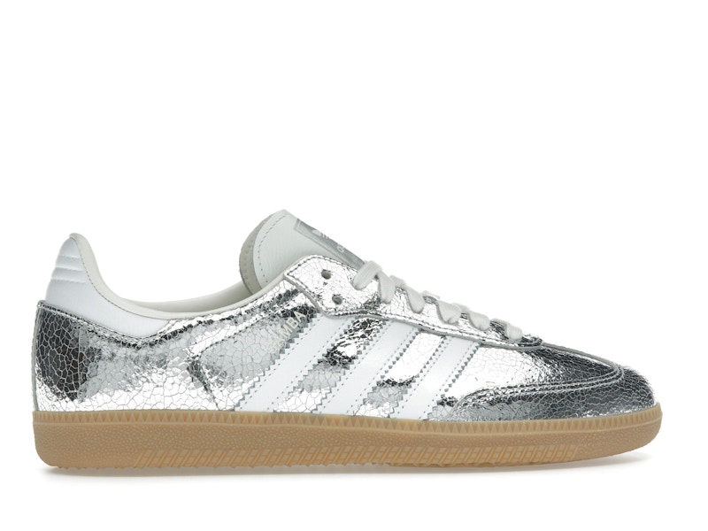 adidas Samba OG Silver Metallic Cracked Leather (Women's)