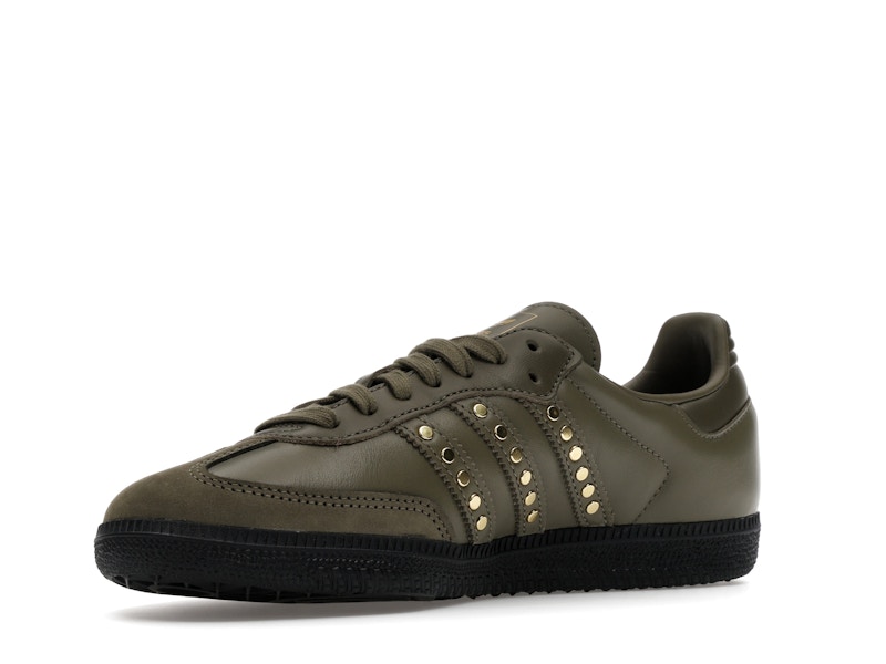 adidas Samba OG Studded Stripes Dark Khaki Black (Women's)