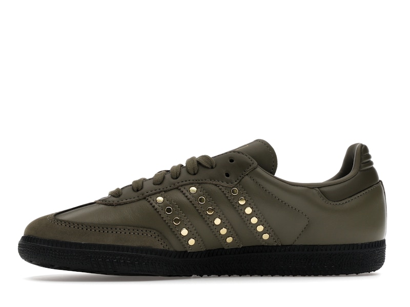 adidas Samba OG Studded Stripes Dark Khaki Black (Women's)