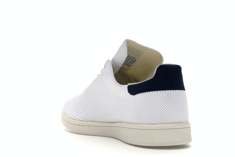 Adidas stan smith primeknit white blue clearance