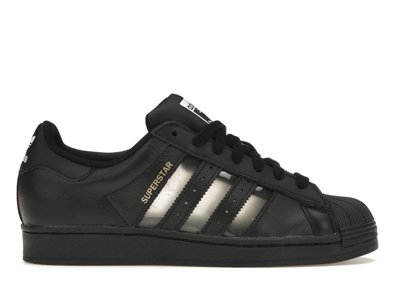 Adidas superstar black and black online