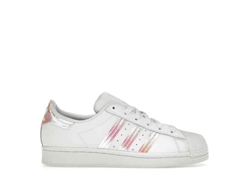 Adidas superstar discount white and iridescent