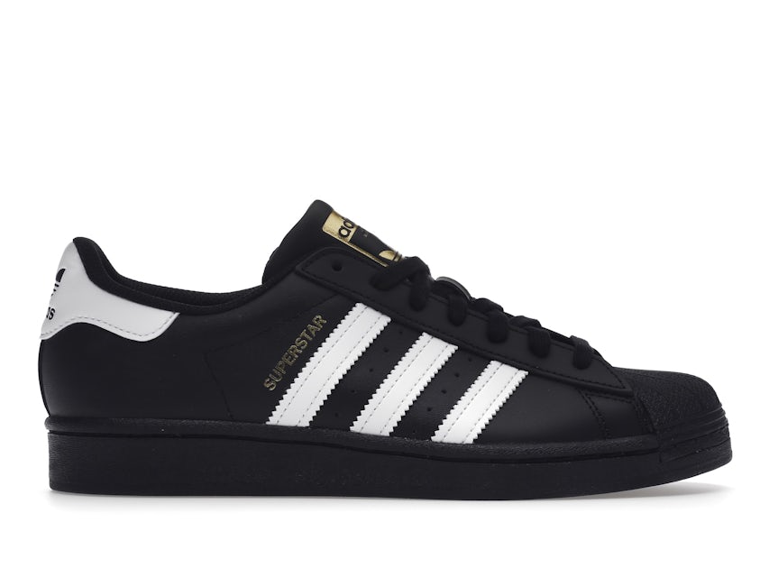 Mens Adidas Superstar OG Leather Trainers - All Sizes - Black/White/Gold  EG4958.