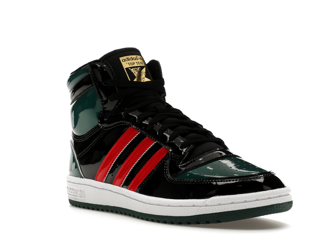 adidas Top Ten Black Green Red Patent