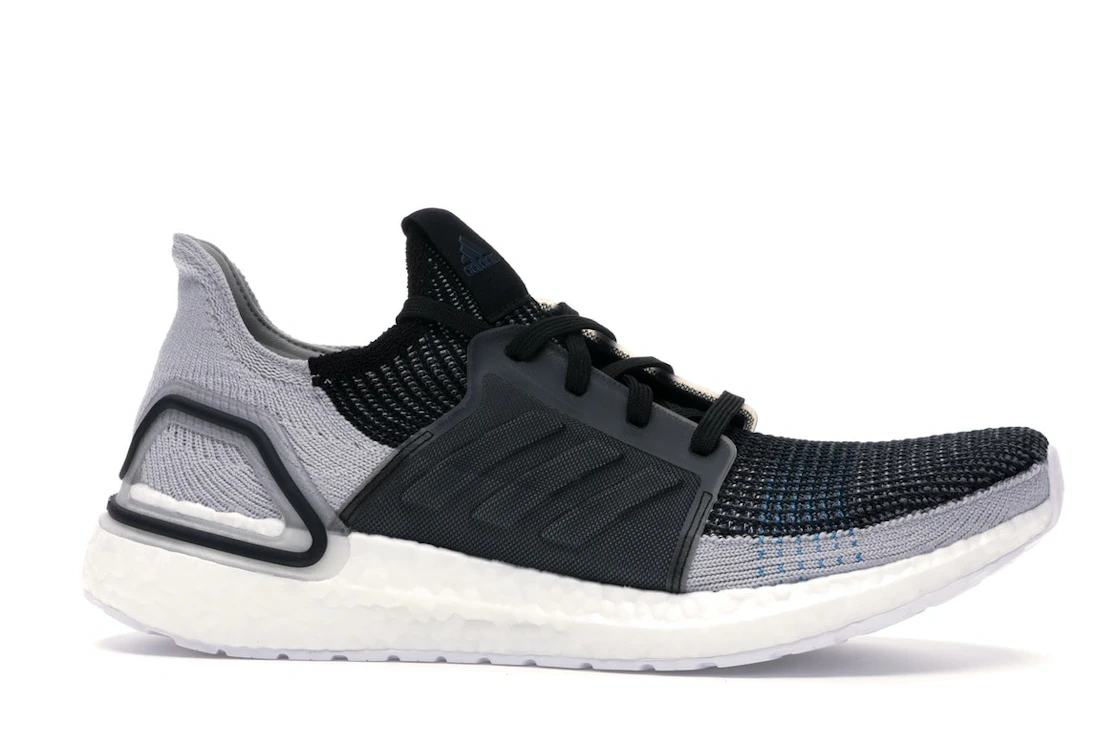 adidas Ultra Boost 19 Core Black Grey Six Shock Cyan
