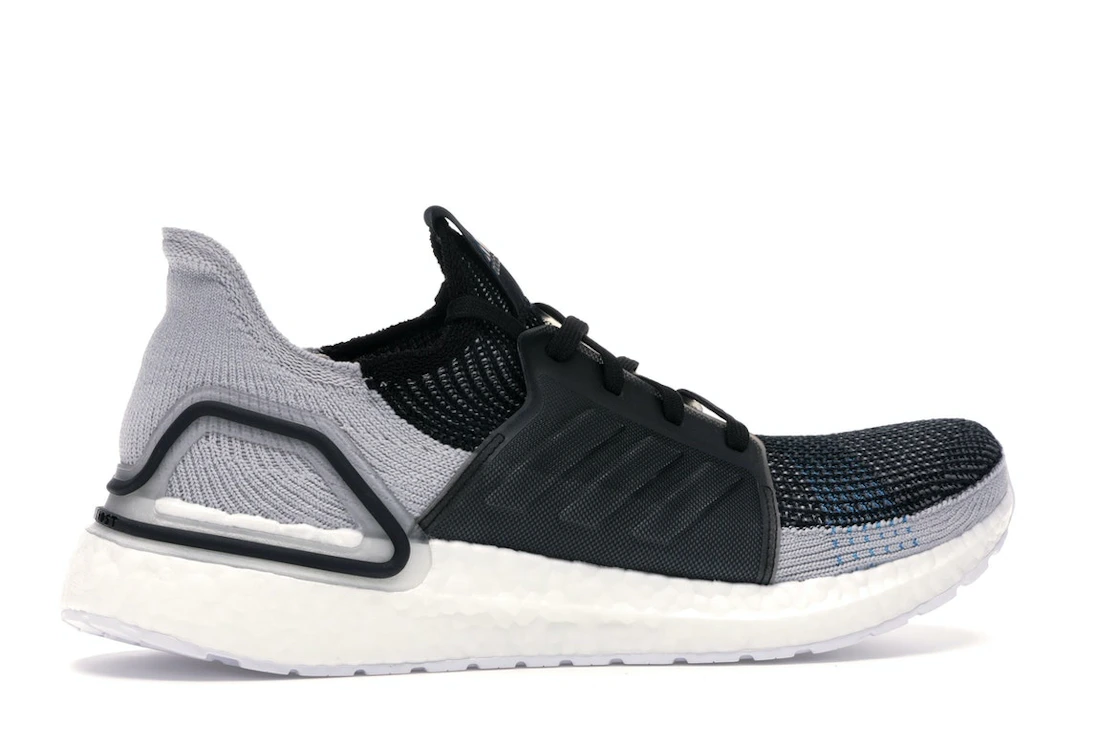 adidas Ultra Boost 19 Core Black Grey Six Shock Cyan