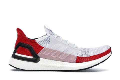 adidas Ultra Boost 19 White Scarlet Men's EF1341 US