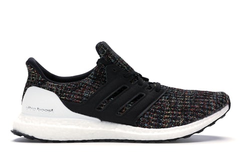 adidas Ultra Boost Black Multi-Color White Heel Cage Men's