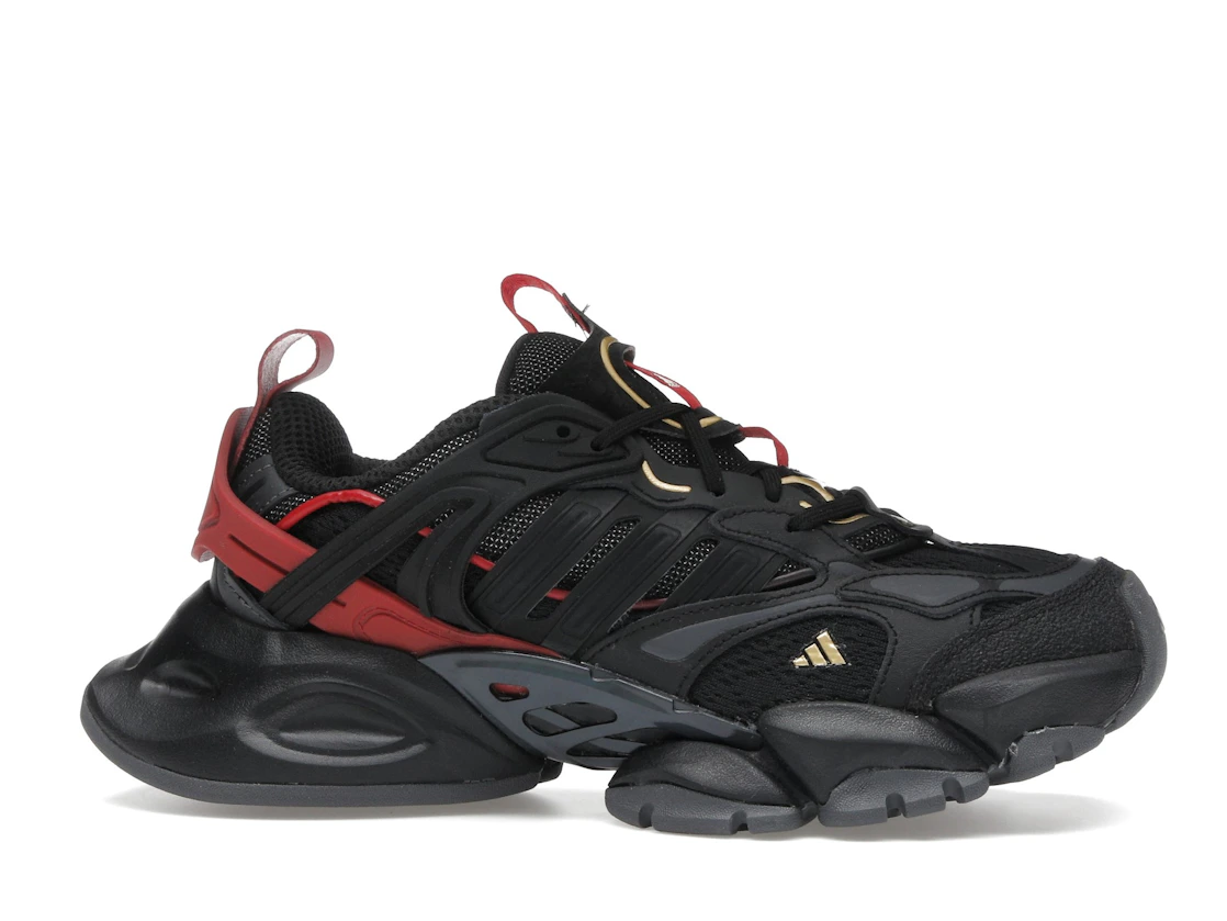 adidas XLG Runner Deluxe Black Gold Metallic Red