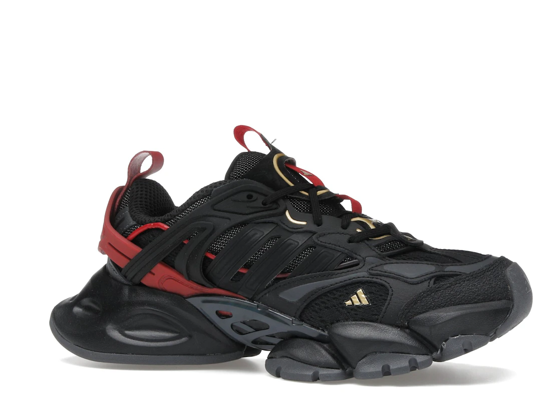 adidas XLG Runner Deluxe Black Gold Metallic Red