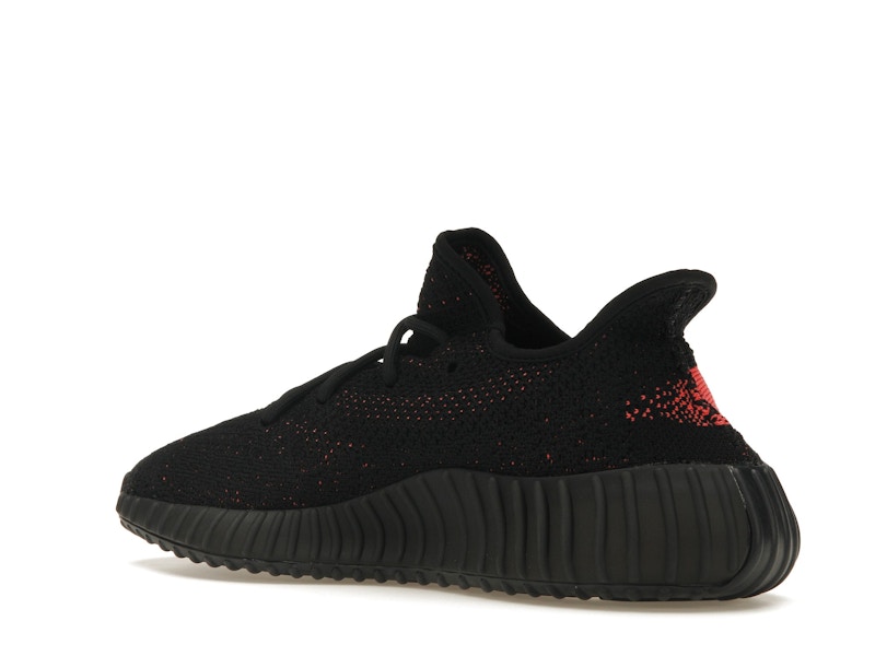 yeezy black with red stripe