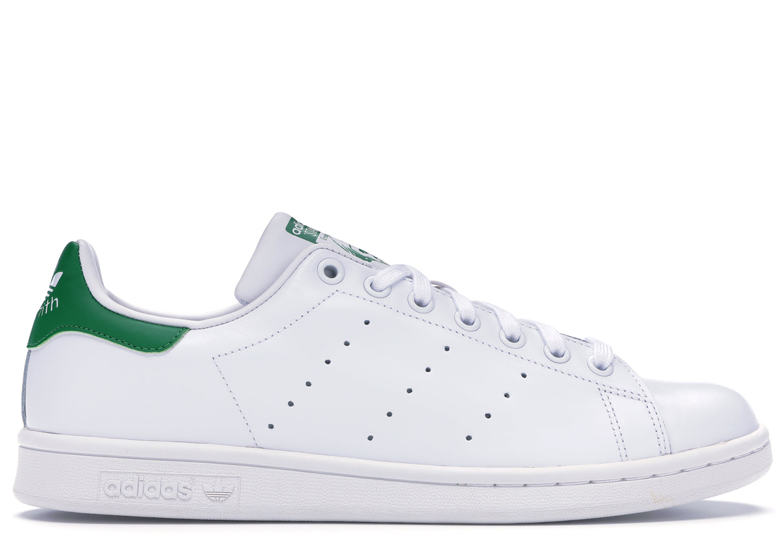 adidas originals white and green stan smith sneakers