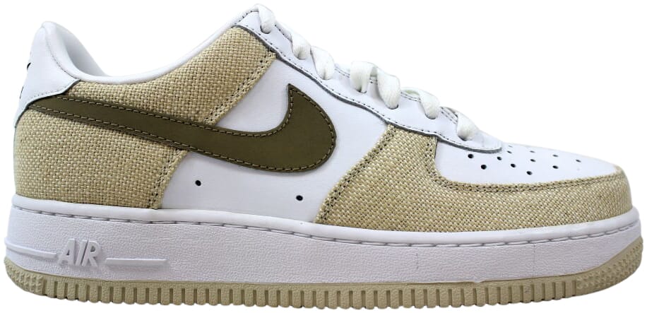 khaki and white air force ones