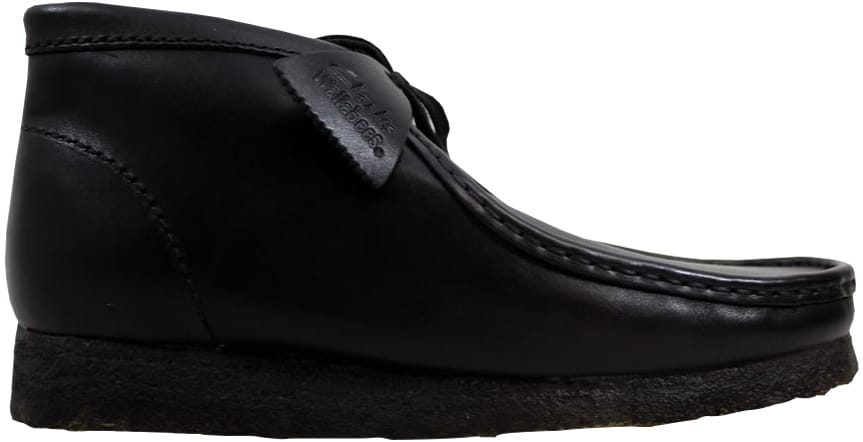 black leather wallabee shoes