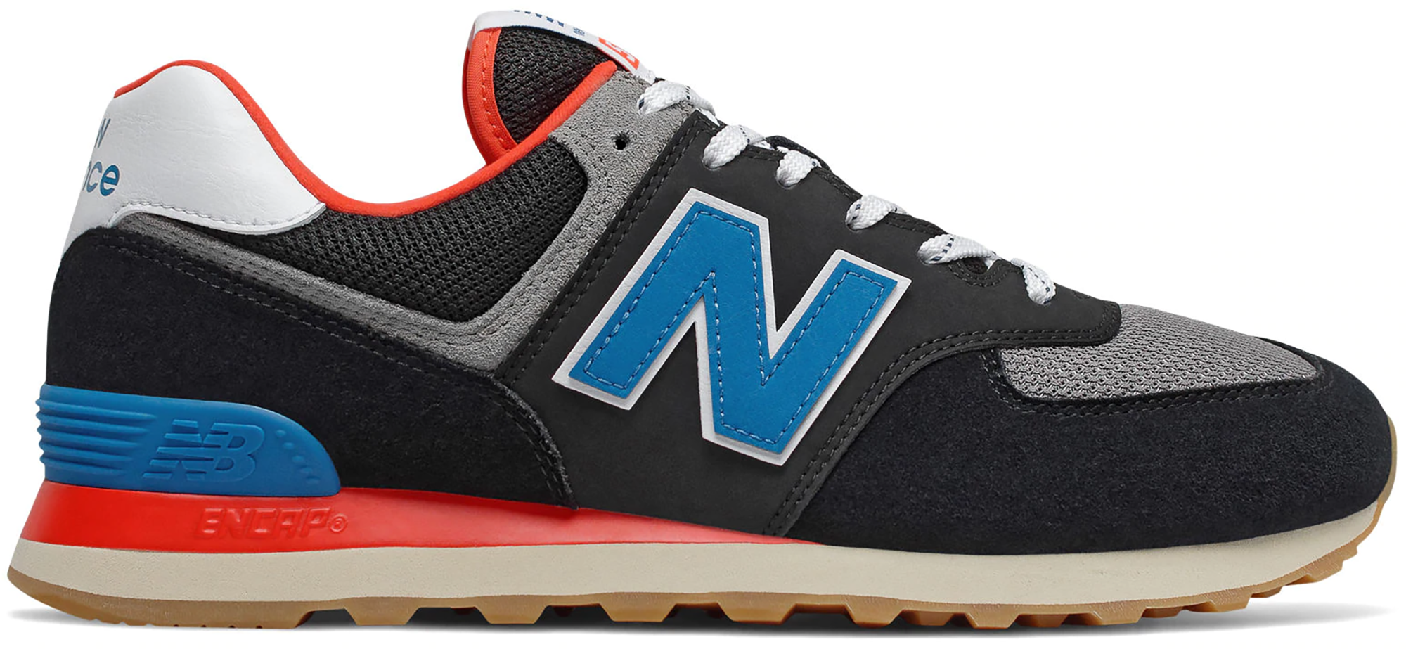 red and black new balance 574