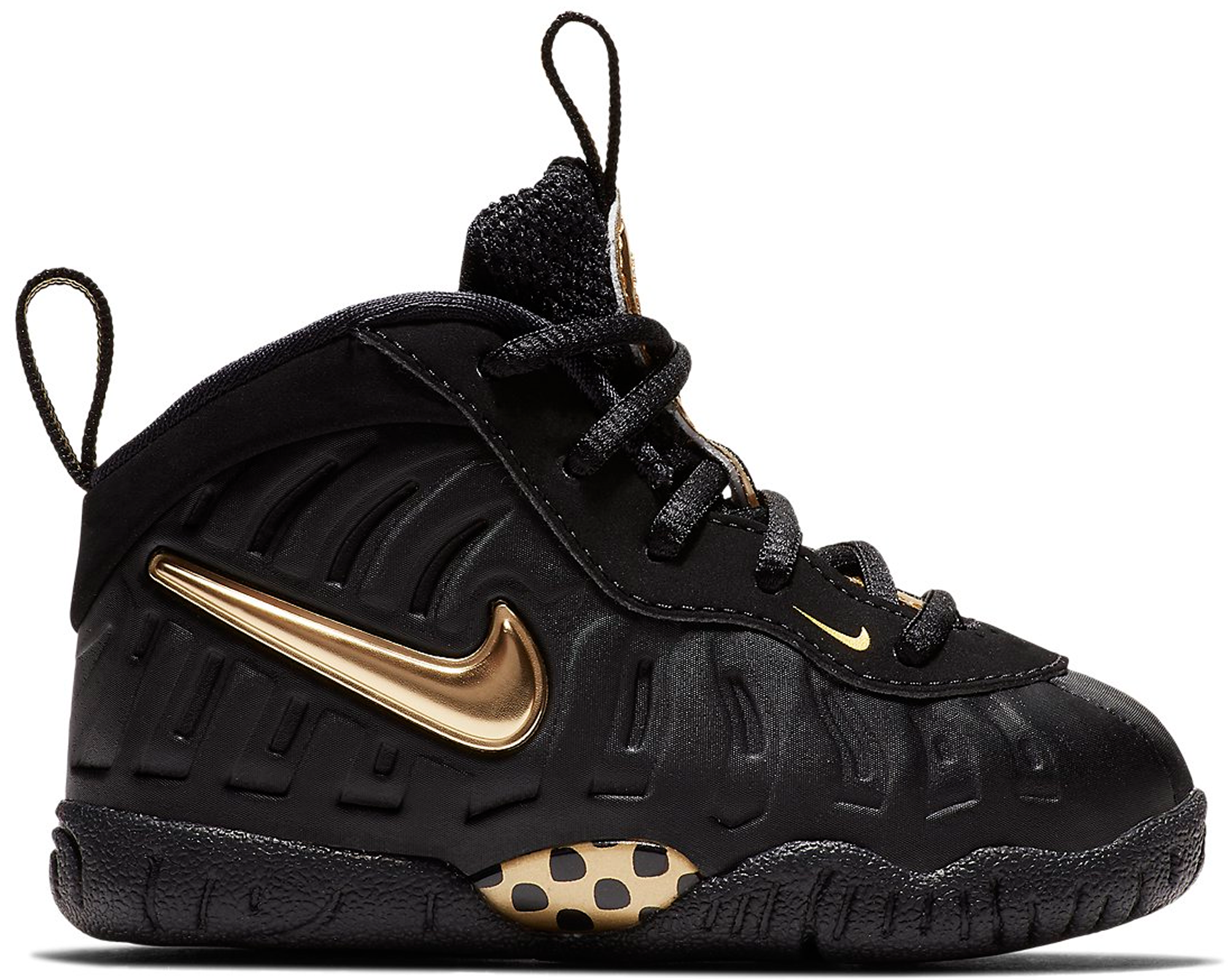 nike foams black and gold