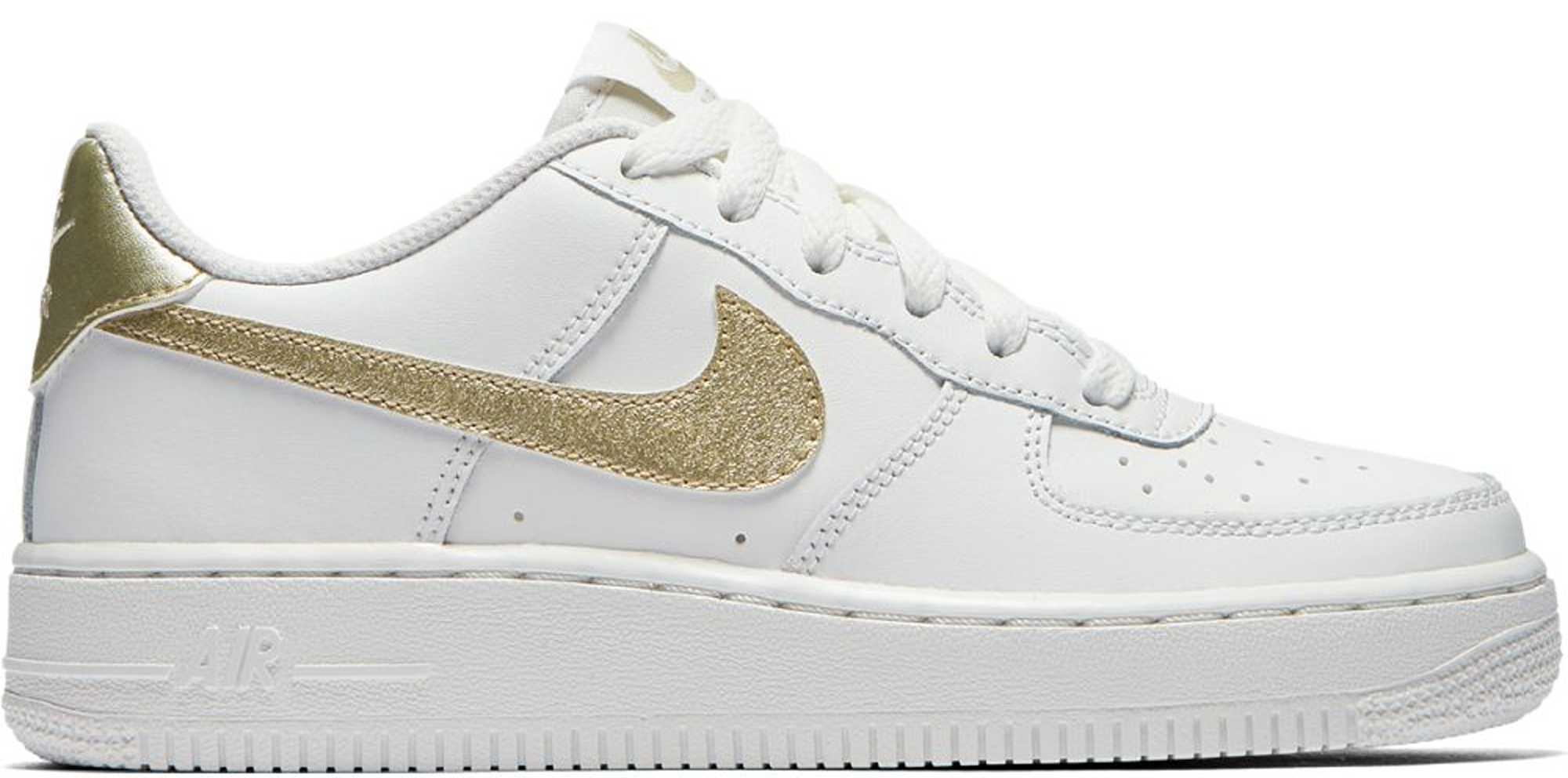 nike air force gold and white