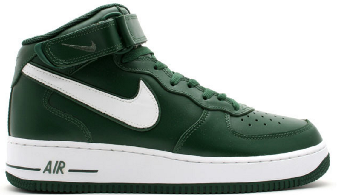 air force 1 green black and white