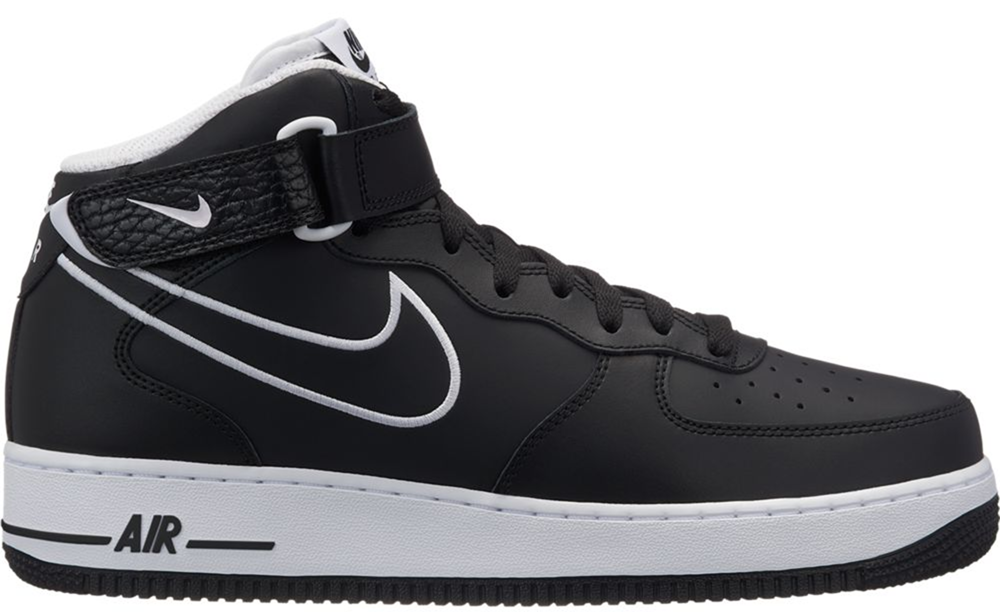 air force 1 black and white mid