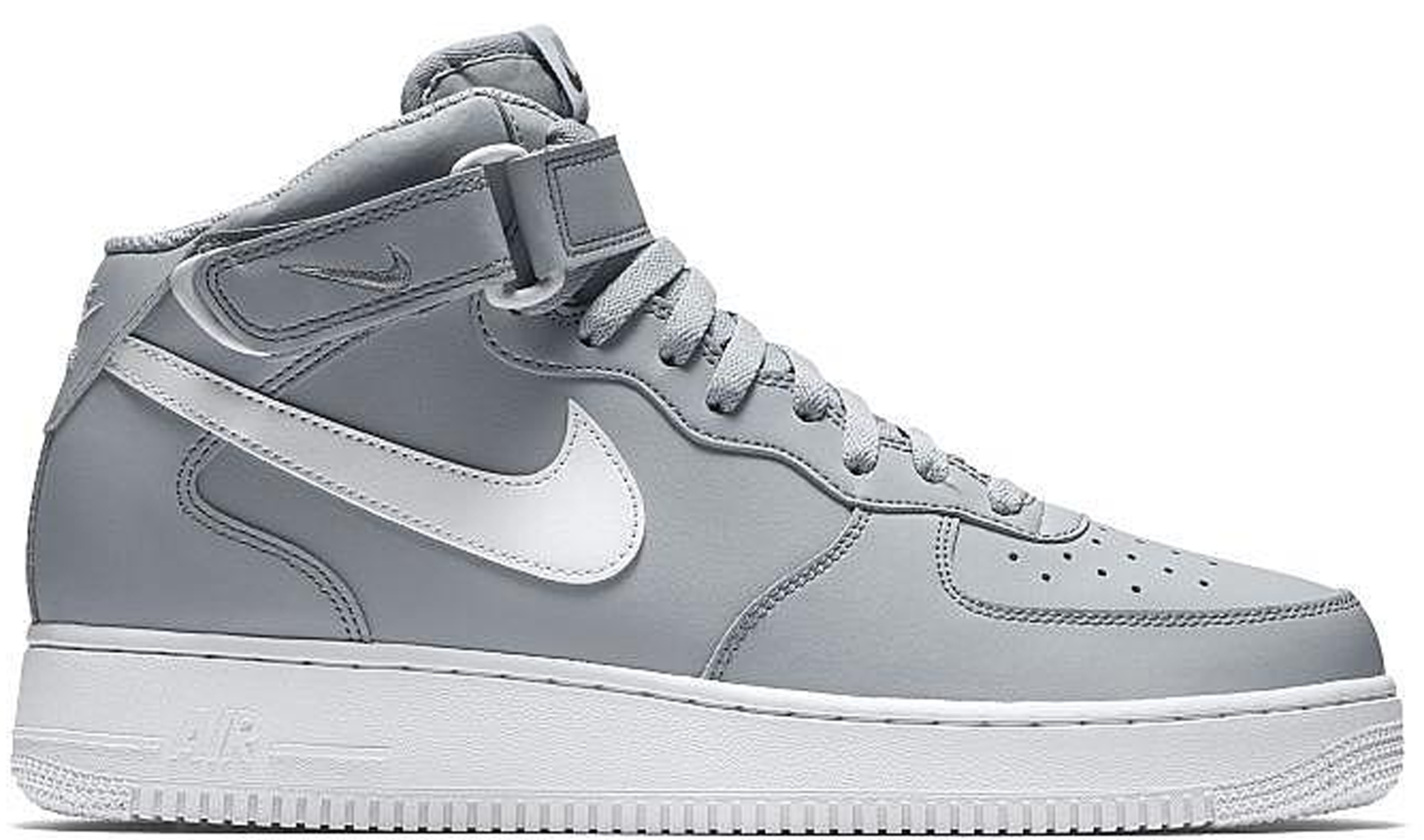 white and grey air force 1 high top