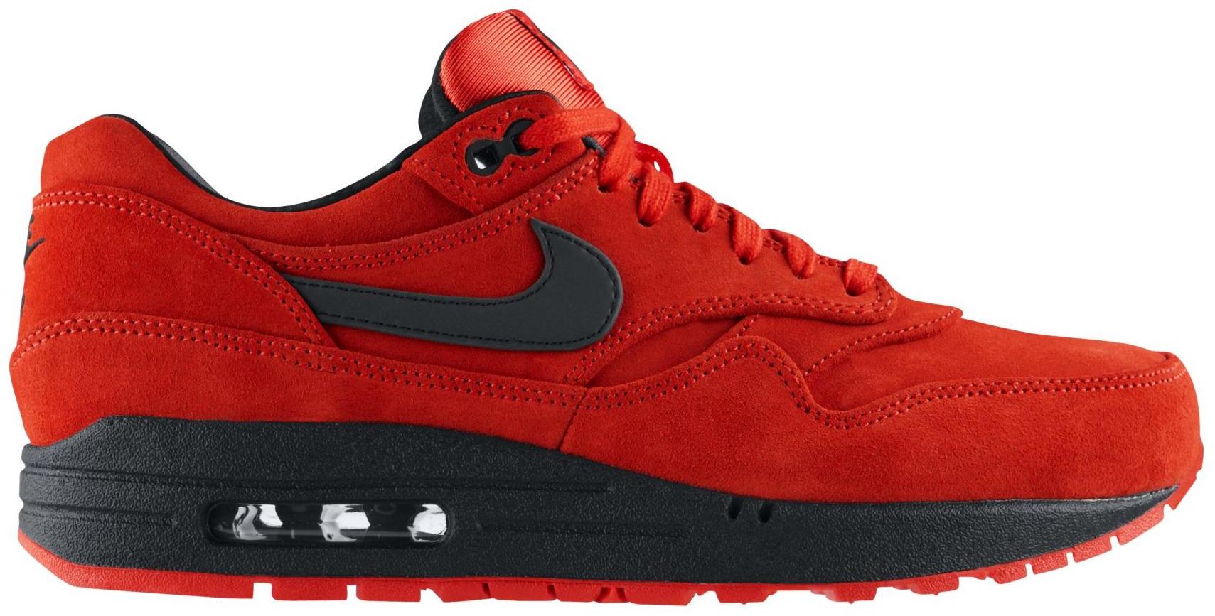 nike air max 1 red and black
