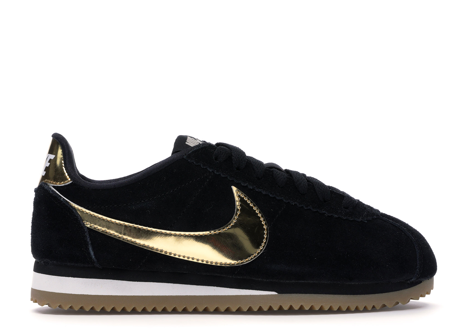 nike cortez gold and black