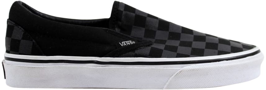 vans classic slip on checkerboard black black