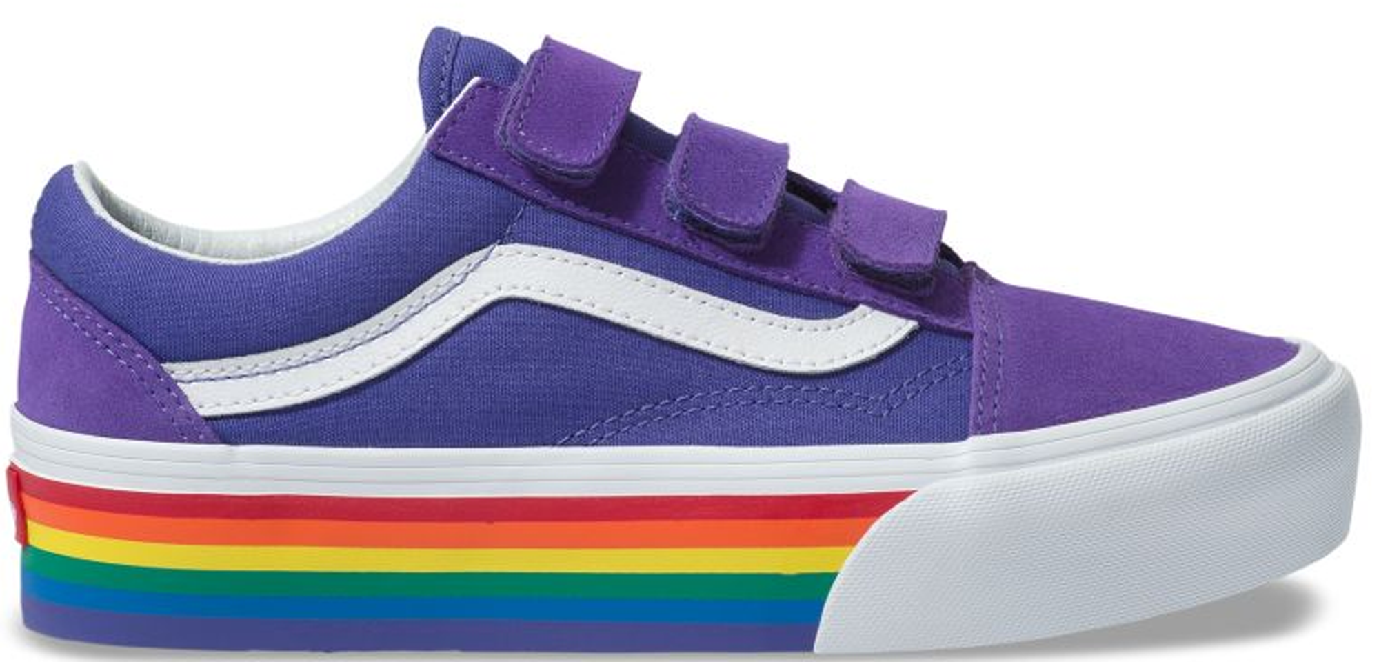 new vans old skool rainbow skate shoe white womens pride