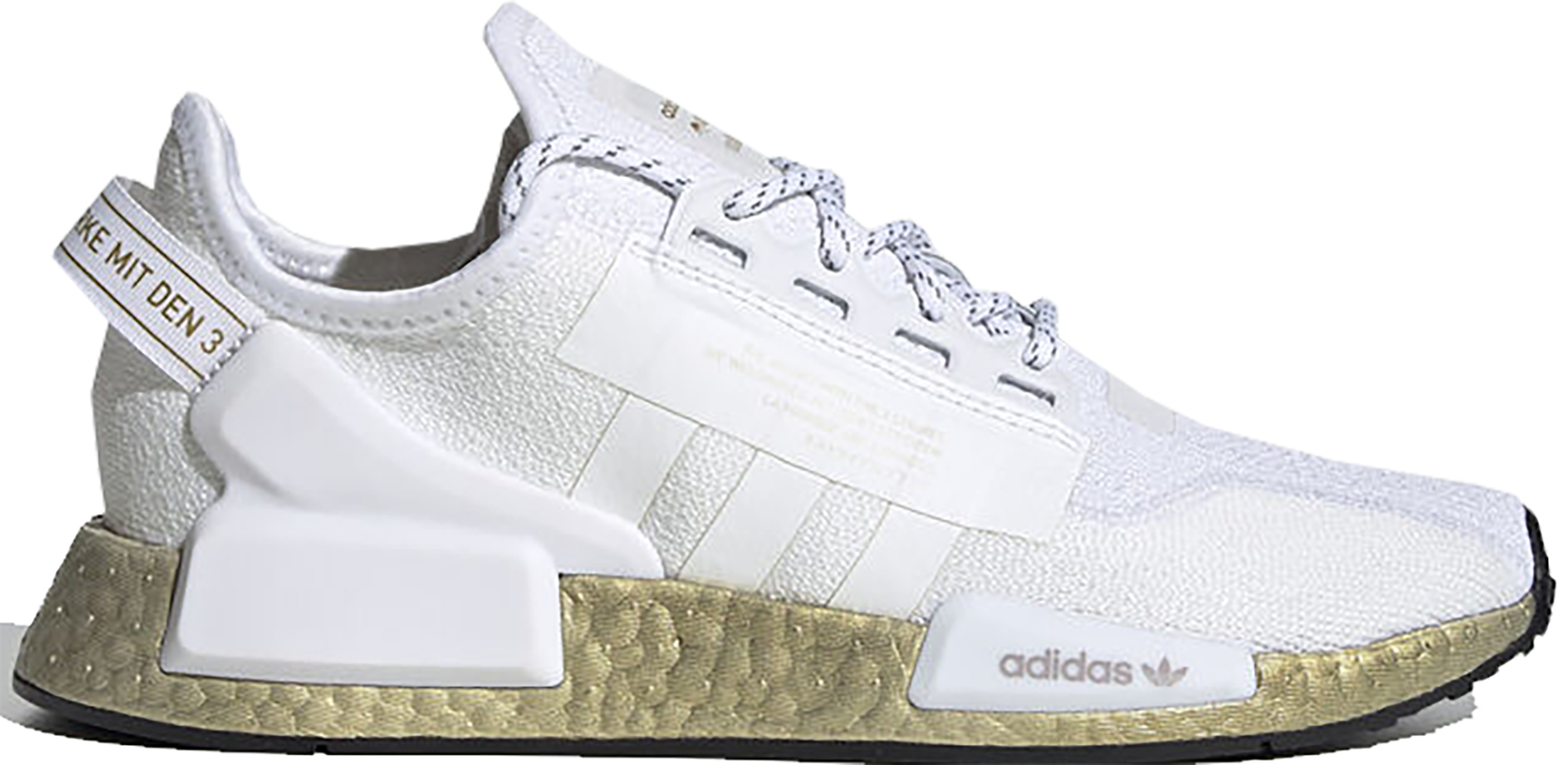 white nmd with gold
