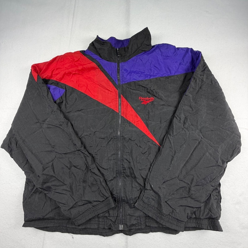 Reebok 90s Vintage Windbreaker Jacket Black