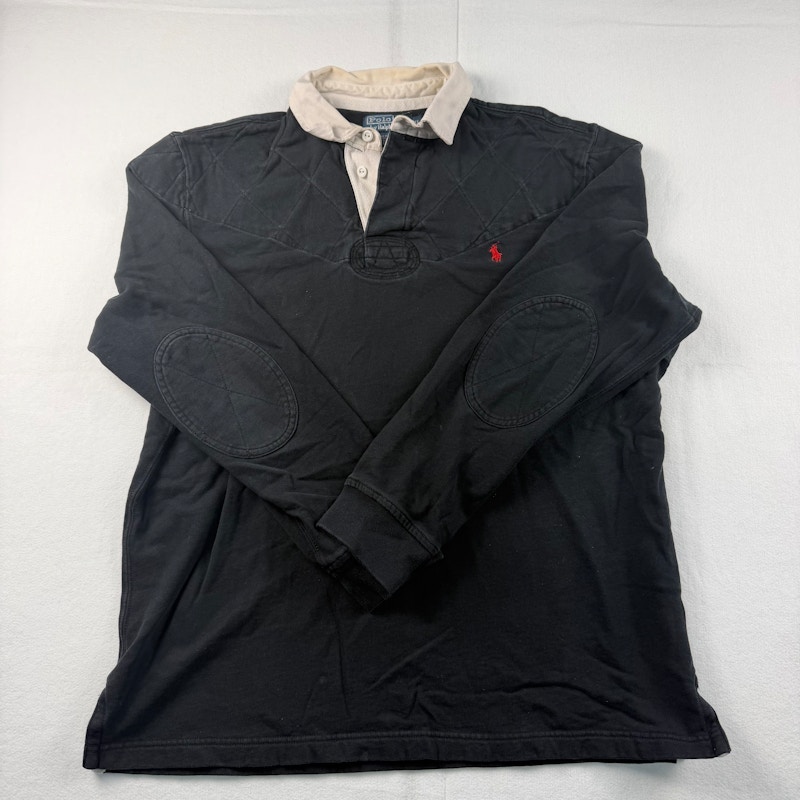 Polo by Ralph Lauren - Camiseta acolchada para rugby, color negro