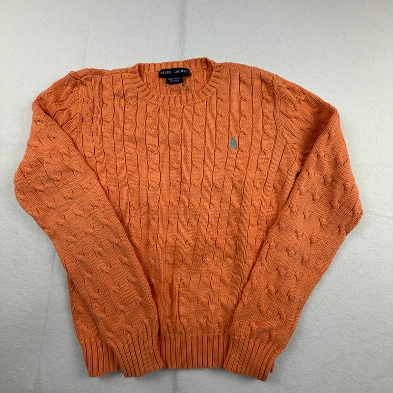 Ralph Lauren Pullover mit Zopfmuster Orange