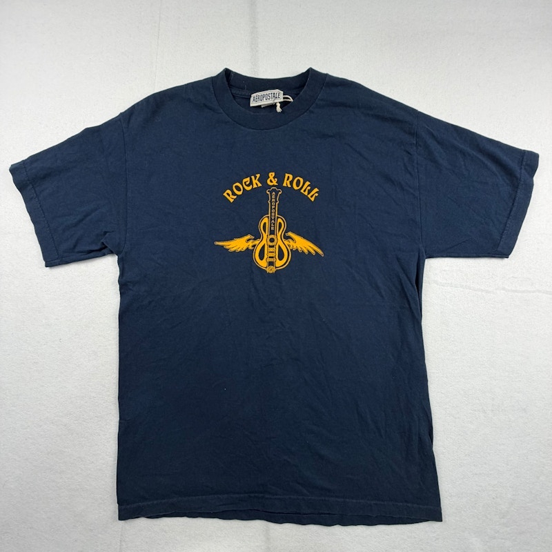 Aeropostale Rock & Roll Graphic T-Shirt Navy