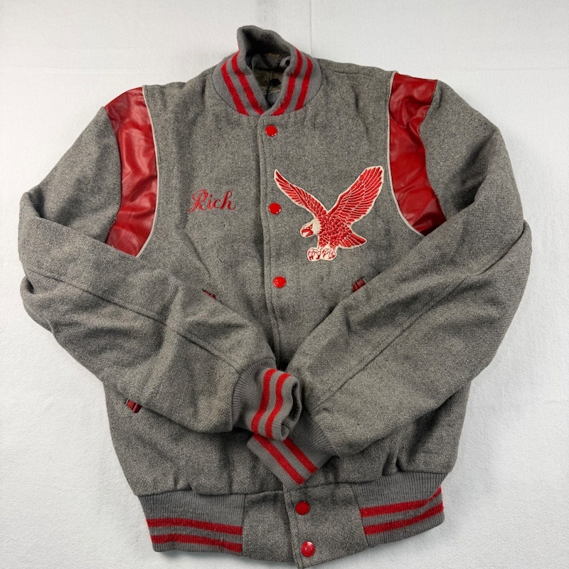 Deerfoot Cranston West Cross Country Varsity Jacket Grey Red