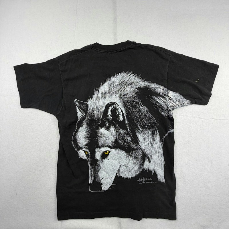 Fruit of the Loom Jasper Park Canada Wolf T-Shirt Black