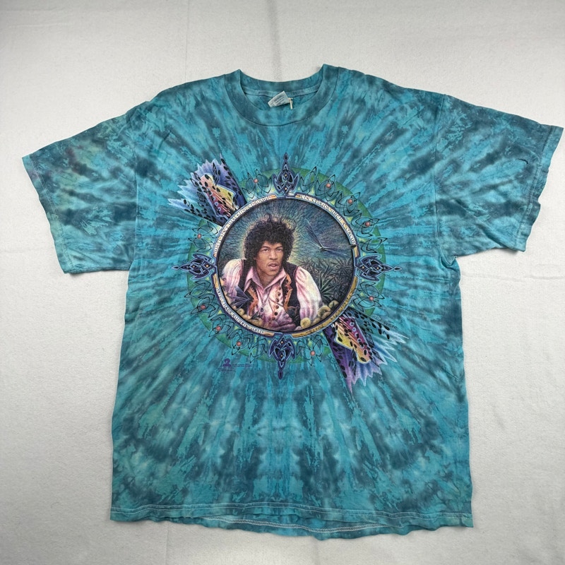 Jimi Hendrix Gypsy Eyes Tie-Dye T-Shirt Blue