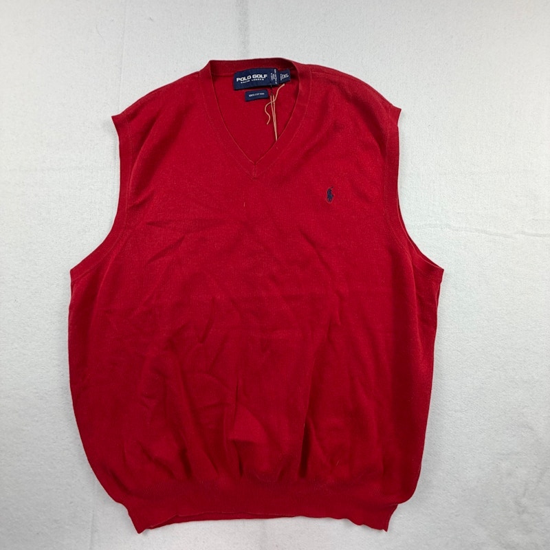Gilet in maglia con scollo a V Polo Golf Ralph Lauren rosso