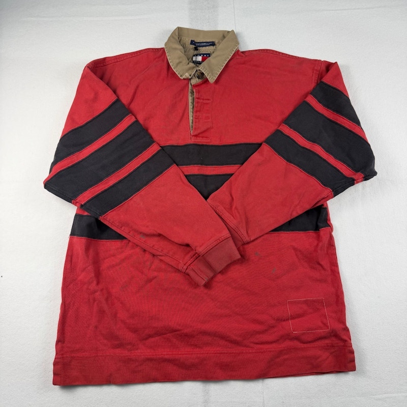 Tommy Hilfiger Long Sleeve Rugby Shirt Red