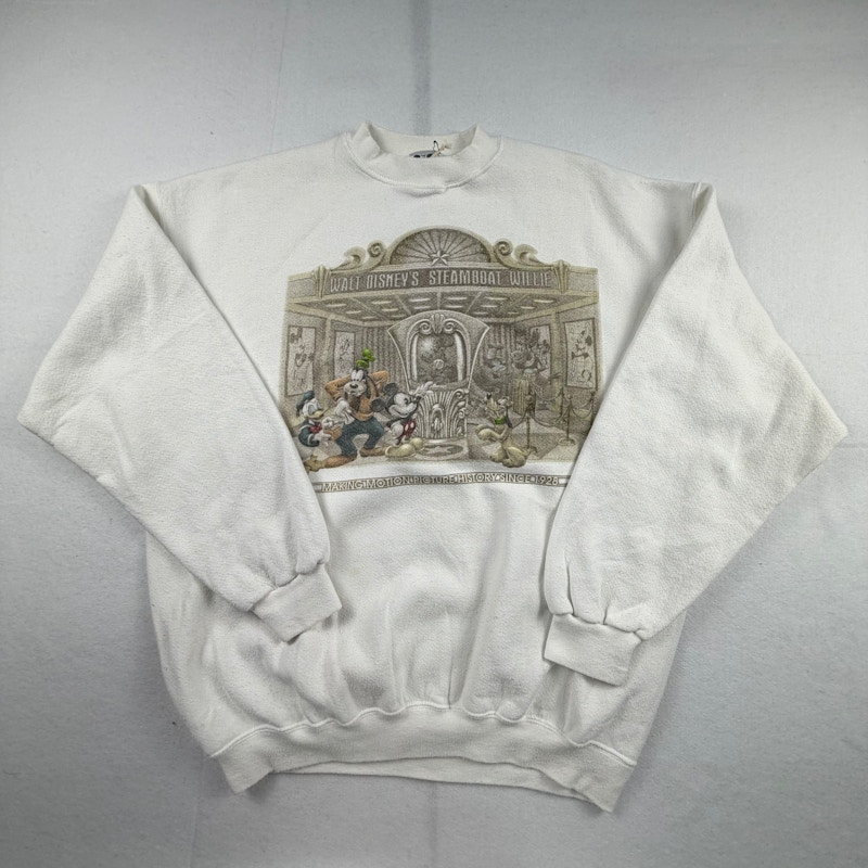 The Disney Catalog Steamboat Willie Sweatshirt White