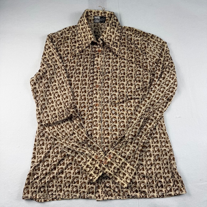 Citta 2000 Vintage Patterned Button-Down Shirt Brown
