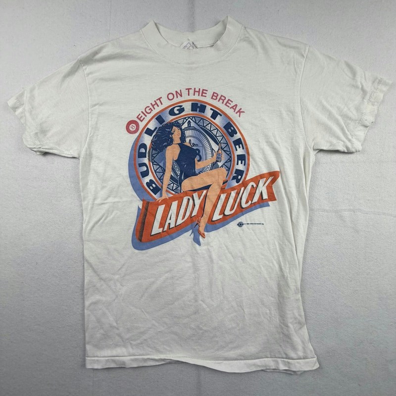 Bud Light Lady Luck Vintage T-Shirt White