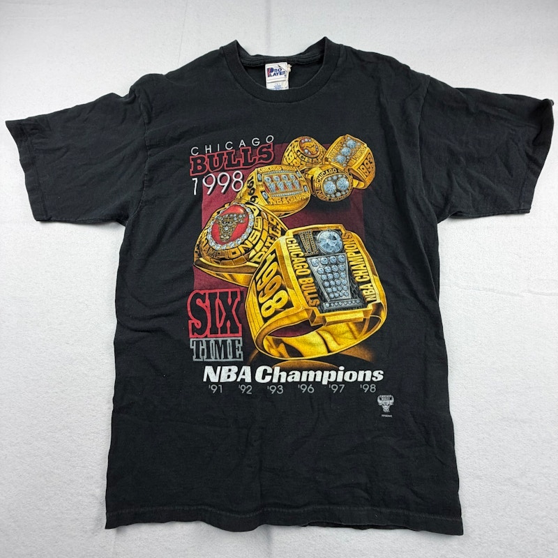Pro Player Chicago Bulls 1998 Six Time NBA Champions T-Shirt Black